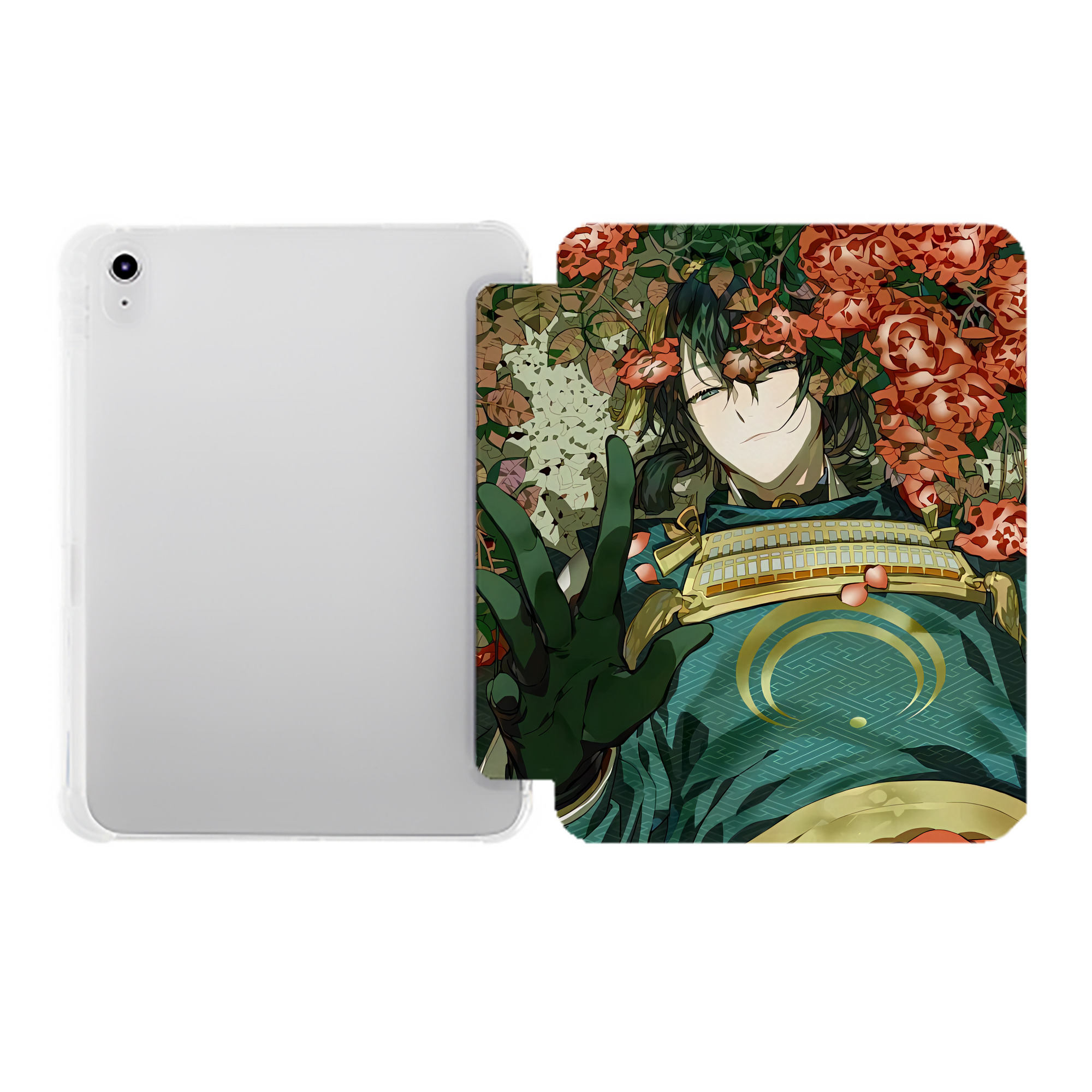 （画像用） 刀剣乱舞 Touken Ranbu IPad ケース ペン収納付き 三つ折りスタンド PUレザー×シリコン 対応機種9.5/10.5/10.9インチ